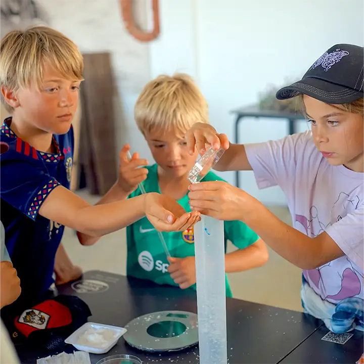 Students conducting an experiment in the lab