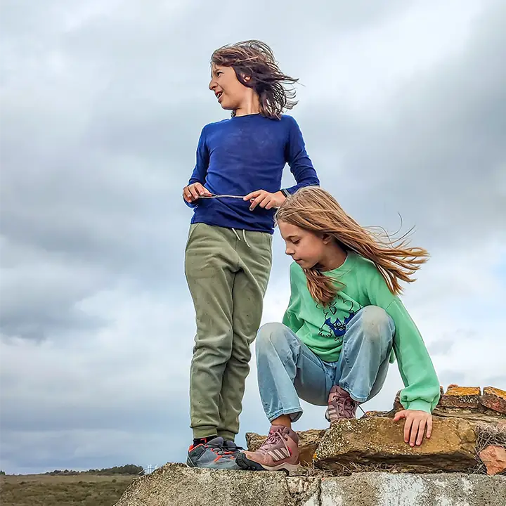 Two children taking in the view
