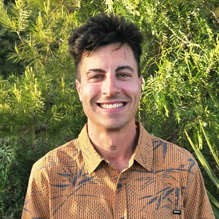 Portrait of Alvaro, Spanish Educator at Alma Forest School.